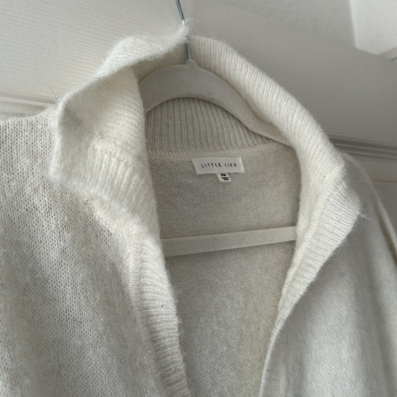 Little Lies Ivory White Pullover Sweater S/M - Picture 6 of 11